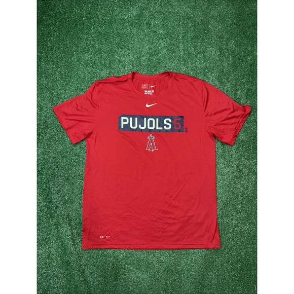 Nike Other - Pujols 5 Nike Dry-Fit LA Angels Red Tee Genuine Merchandise MLB Men's Size Large